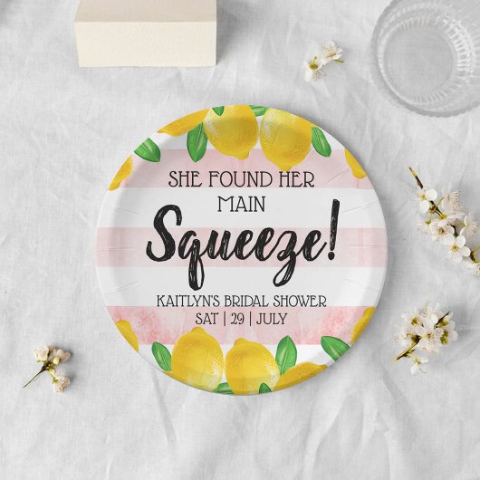 Ze vond haar grote liefde Lemon Bruiloftsborrel Papieren Bordje