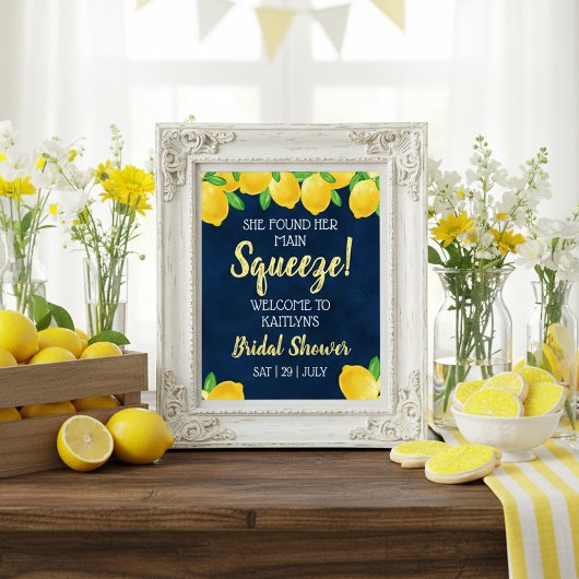 Ze vond haar grote liefde Lemon Bruiloftsborrel Poster