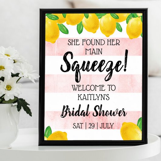 Ze Vond Haar Grote Liefde Lemon Bruiloftsborrel Poster
