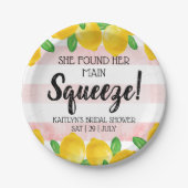 Ze vond haar grote liefde Lemon Bruiloftsbrunch Papieren Bordje (Voorkant)
