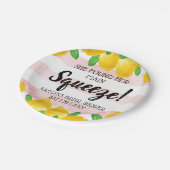 Ze vond haar grote liefde Lemon Bruiloftsbrunch Papieren Bordje (Gekanteld)