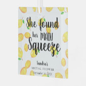 Ze vond haar grote liefde Lemon Bruiloftsfeest  Glas Ornament (Voorkant links)