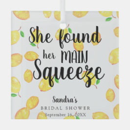 Ze vond haar grote liefde Lemon Bruiloftsfeest  Glas Ornament