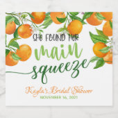 Ze vond haar grote liefde - Oranje -  Sparkling Wijnetiket (Enkel label)