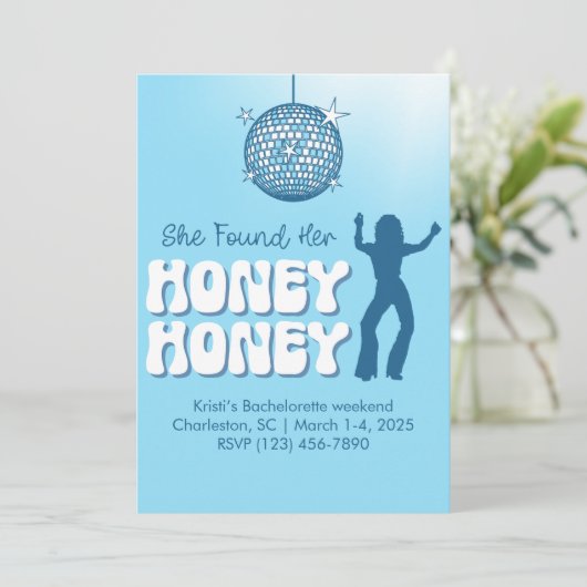 Ze vond haar Honey Bachelorette uitnodiging (Staand voorkant)