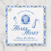 Ze vond haar Honey Blue Griekenland Bachelorette Bedankjes Labels (Voorkant)