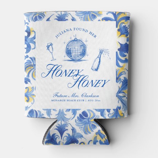 Ze vond haar Honey Blue Griekenland Bachelorette Blikjeskoeler (Voorkant)