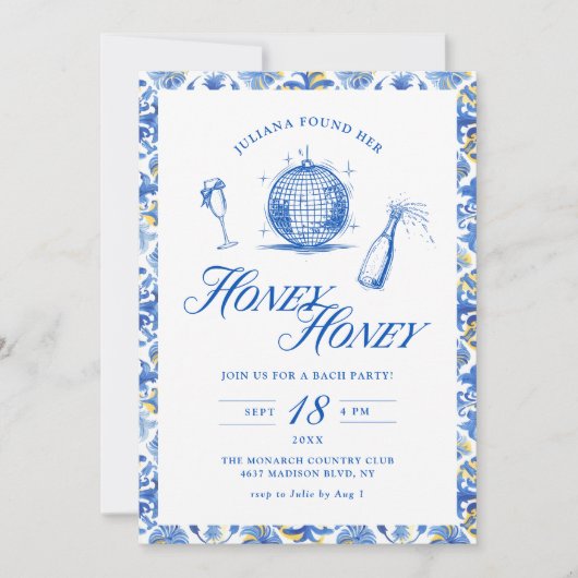 Ze vond haar Honey Blue Griekenland Bachelorette Kaart (Voorkant)