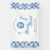 Ze vond haar Honey Blue Griekenland Bachelorette Spandoek (Verticaal)