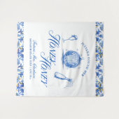 Ze vond haar Honey Blue Griekenland Bachelorette Wandkleed (Voorkant (horizontaal))