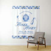 Ze vond haar Honey Blue Griekenland Bachelorette Wandkleed (In situ)