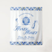 Ze vond haar Honey Blue Griekenland Bachelorette Wandkleed (Voorkant)