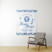 Ze vond haar Honey Blue Griekenland Bachelorette Wandkleed (In situ)