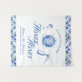 Ze vond haar Honey Blue Griekenland Bachelorette Wandkleed (Voorkant (horizontaal))