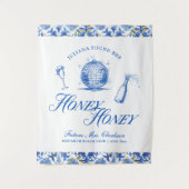 Ze vond haar Honey Blue Griekenland Bachelorette Wandkleed (Voorkant)