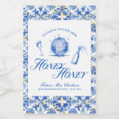 Ze vond haar Honey Blue Griekenland Bachelorette Wijn Etiket (Enkel label)