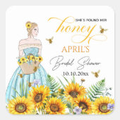 Ze vond haar Honey Bruidsfeest   Vierkante Sticker (Voorkant)