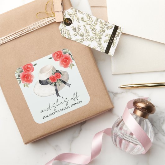 Ze vond haar Honey Bruiloftsborrel Wit Vierkante Sticker (Geschenken)