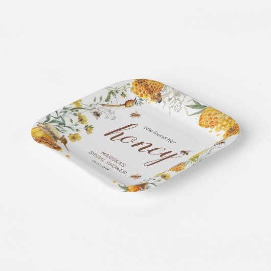 Ze vond haar Honey Bruiloftsfeest Papieren Bordje (Gebogen)