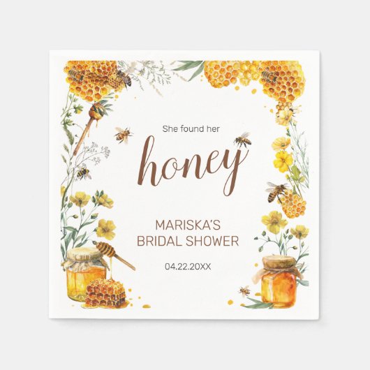 Ze vond haar Honey Bruiloftsfeest Servet (Voorkant)