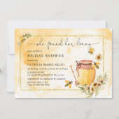 Ze vond haar Honey Floral Bee Vrijgezellenfeest Kaart (Voorkant)