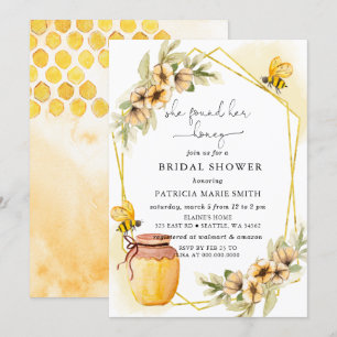 Ze vond haar Honey Floral Bee Vrijgezellenfeest Kaart