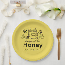 Ze vond haar Honey Handgetekende Bruidsdouche Papieren Bordje