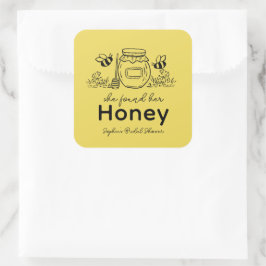 Ze vond haar Honey Handgetekende Bruidsdouche Vierkante Sticker