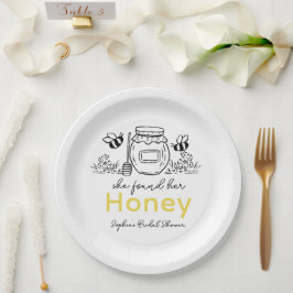 Ze vond haar Honey Handgetekende Witte Bruiloftsbo Papieren Bordje