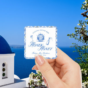 Ze vond haar Honey Honey Blue Griekenland vrijgeze Vierkante Sticker