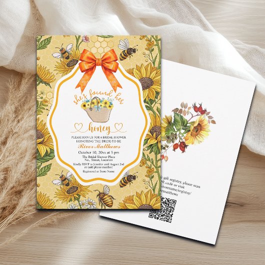 Ze vond haar Honey QR Code Vrijgezellenfeest Kaart