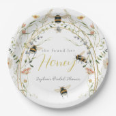 Ze vond haar Honey Wildflower Bruidsdouche Papieren Bordje (Voorkant)