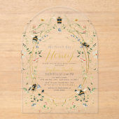 Ze vond haar Honey Wildflower Vrijgezellenfeest Acryl Uitnodigingen (Voorkant)
