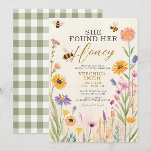 Ze vond haar Honey Wildflower Vrijgezellenfeest Kaart (Voorkant / Achterkant)