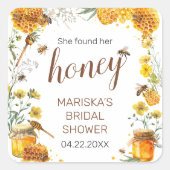Ze vond haar honing bruidsfeest vierkante sticker (Voorkant)