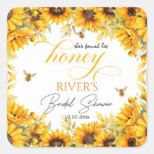 Ze vond haar honing Bruidsjurk Shower   Vierkante Sticker (Voorkant)