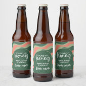 Ze vond haar honing - Bruiloftsfeest Organic Curve Bier Etiket (Flessen)