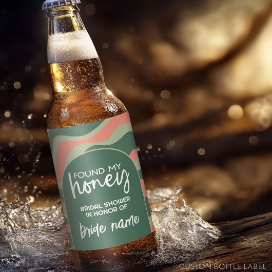 Ze vond haar honing - Bruiloftsfeest Organic Curve Bier Etiket