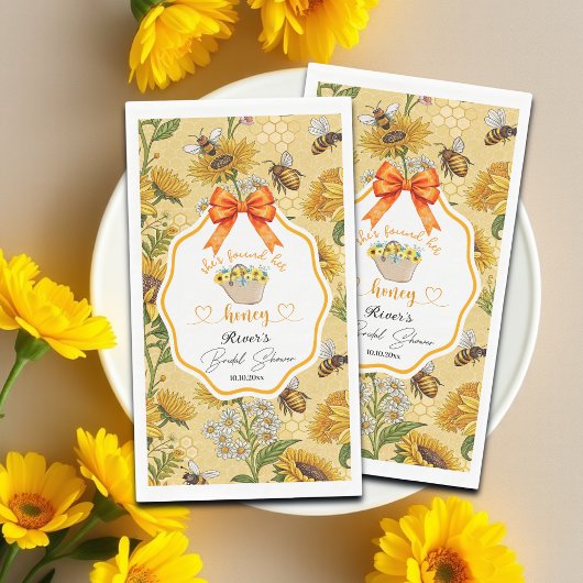 Ze vond haar honing Bruiloftsfeestje   Servet