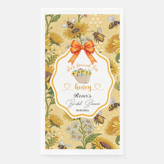 Ze vond haar honing Bruiloftsfeestje   Servet (Voorkant)