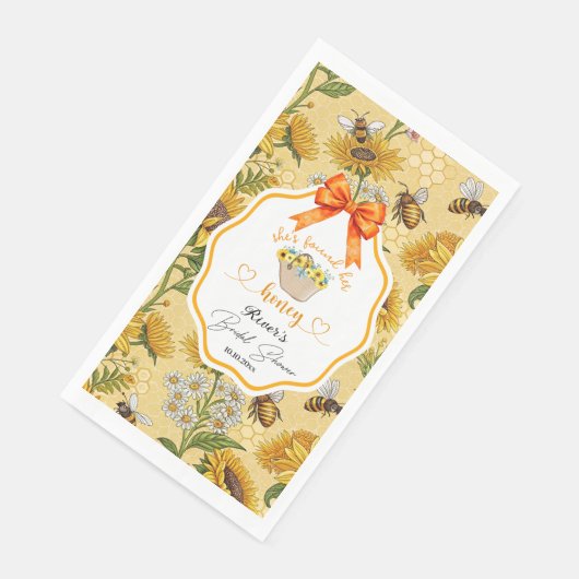 Ze vond haar honing Bruiloftsfeestje   Servet (Hoek)