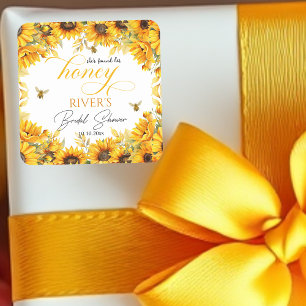 Ze Vond Haar Honing Bruiloftsfeestje   Vierkante Sticker