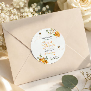 Ze vond haar honing Elegant Bloem Goud Aangepast Ronde Sticker