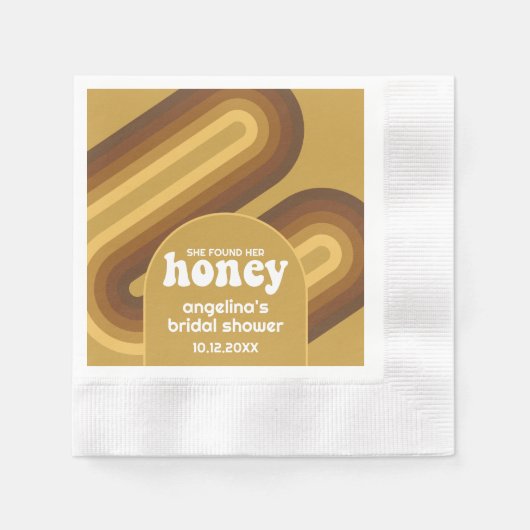 Ze vond haar honing - Retro strepen bruidsmeisje b Servet (Voorkant)