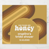 Ze vond haar honing - Retro strepen bruidsmeisjesf Bier Etiket (Enkel label)