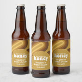 Ze vond haar honing - Retro Stripes Vrijgezellenfe Bier Etiket (Flessen)