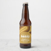 Ze vond haar honing - Retro Stripes Vrijgezellenfe Bier Etiket (Voorkant)