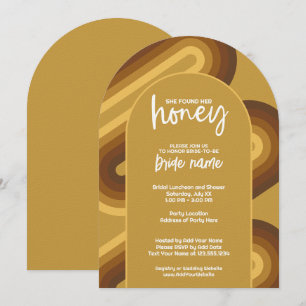 Ze vond haar honing - Retro Stripes Vrijgezellenfe Kaart