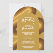 Ze vond haar honing - Retro Stripes Vrijgezellenfe Kaart (Voorkant)