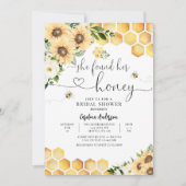 Ze vond haar honing rustieke bruiloft bruidsfeest kaart (Voorkant)